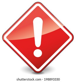 Vector illustration of exclamation mark icon on white background