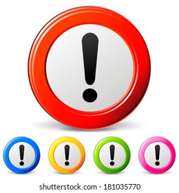 vector illustration of exclamation mark icons on white background