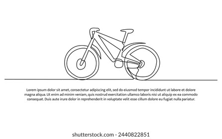 Vector illustration of exercise bike. Modern flat in continuous line style.