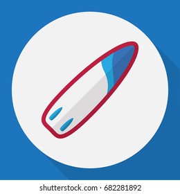 Vector Illustration Of Exercise Symbol On Surfing Flat Icon. Premium Quality Isolated Surfriding Element In Trendy Flat Style.