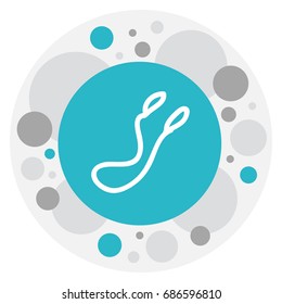 Vector Illustration Of Exercise Symbol On Skipping Rope Icon. Premium Quality Isolated Jump Training Element In Trendy Flat Style.