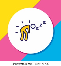 Vector illustration of exhausted icon colored line. Beautiful emoji element also can be used as fatigue icon element.