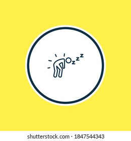 Vector illustration of exhausted icon line. Beautiful emoji element also can be used as fatigue icon element.