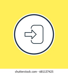 Vector Illustration Of Exit Outline. Beautiful Emergency Element Also Can Be Used As Door  Element.
