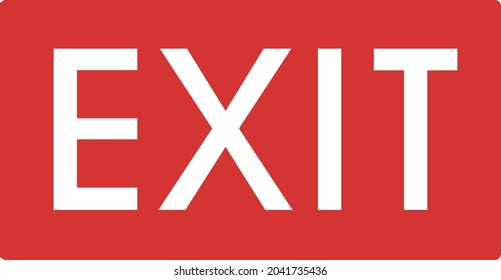 Vector illustration of exit signage with a red background and white text