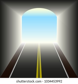 Vector, Illustration The exit from the tunnel