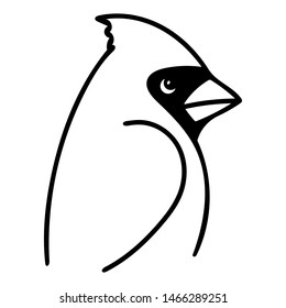 vector illustration of an exotic bird from the side. outline, isolated.