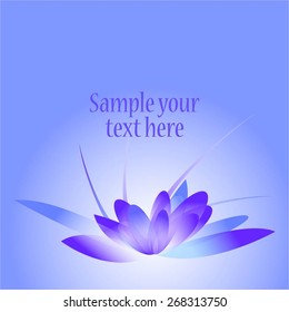 Vector illustration of Exotic flower on a blue background.