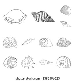 Vector illustration of exotic and seafood  icon. Collection of exotic and aquatic stock symbol for web.
