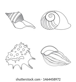 Vector illustration of exotic and seafood icon. Collection of exotic and aquatic vector icon for stock.