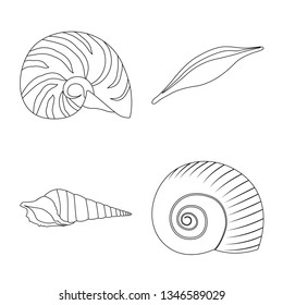 Vector illustration of exotic and seafood  sign. Collection of exotic and aquatic vector icon for stock.