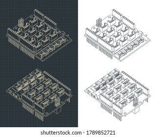 Vector illustration of an expansion module for connecting Grove modules to Arduino UNO