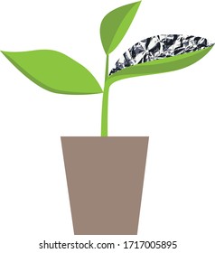 Vector Illustration of an Experiment with a Plat One Leaf Aluminum Foil, Education Material