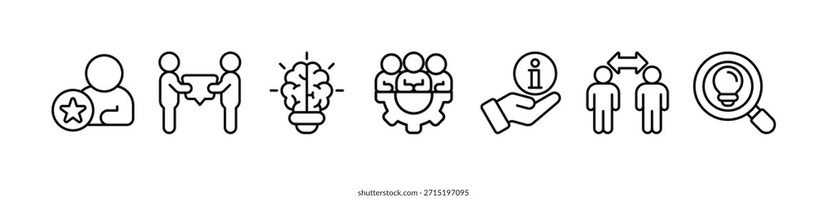 Ilustração vetorial de ícones de banner web especializados, um conceito que representa alto nível de conhecimento e experiência com ícones de especialista, consultoria, conhecimento, equipe, aconselhamento, confiança e pesquisa.
