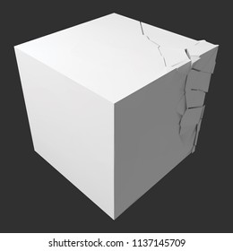 vector illustration of exploding cube. suitable for any logo, object or background revealing situation for banner, ad or other way usages.