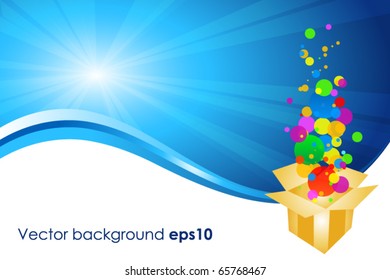 Vector illustration of exploding gift box