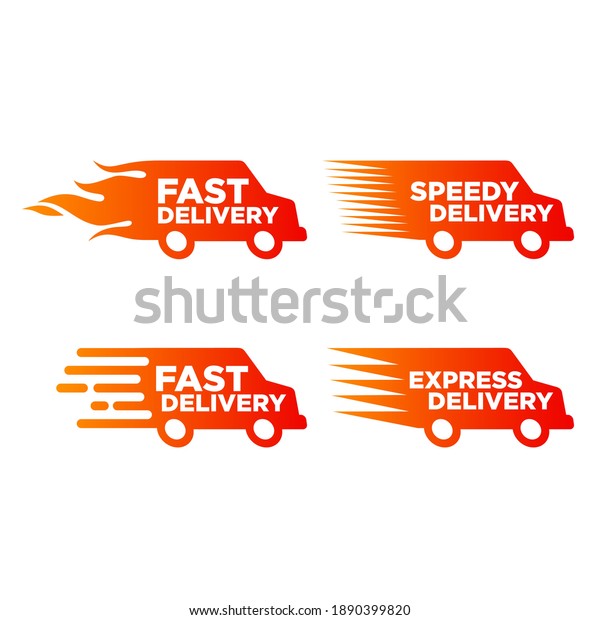 Vector illustration of express delivery icon.\
Suitable for the design elements of fast delivery companies, fast\
order delivery, and timely distribution of cargo. Speedy van\
transport icon\
collection.