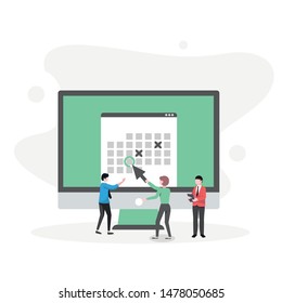 Vector illustration extended deadline , business people illustration and simple . easy to edit for ui design. with background