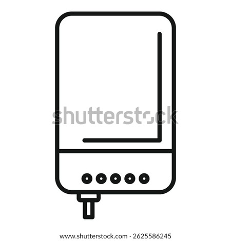 Vector illustration of an external hard drive icon, showcasing minimalist design