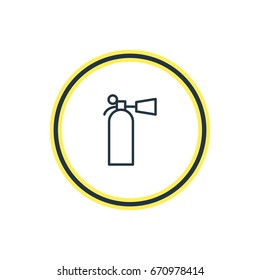 Vector Illustration Of Extinguisher Outline. Beautiful Necessity Element Also Can Be Used As Safety Element.
