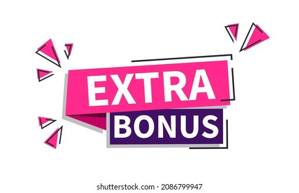 Vector Illustration Extra Bonus Banner Paper Speech Bubble.