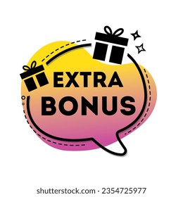 Vector Illustration Extra Bonus Speech Bubble. Sale and promotion design. 

