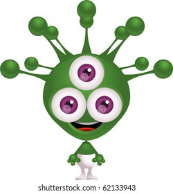 Vector illustration of extra terrestrial cartoon character