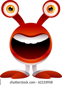 Vector illustration of extra terrestrial cartoon character