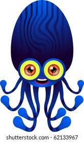 Vector illustration of extra terrestrial cartoon character