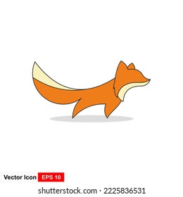 Vector illustration of extracted fox for display logo