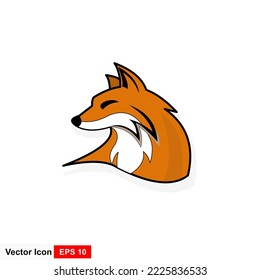 Vector illustration of extracted fox for display logo