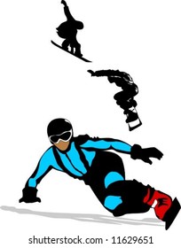 Vector illustration of Extreme sports - a snowboard