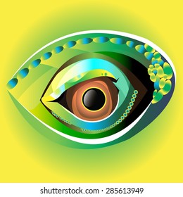 vector illustration eye black eyeball look white