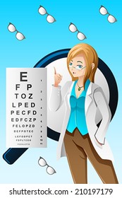 A vector illustration of eye doctor