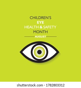 Vector Illustration of Children’s Eye Health and Safety Month observed in August
