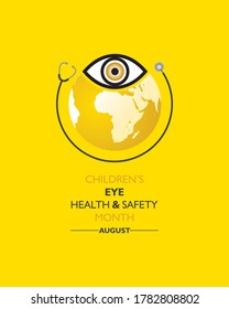 Vector Illustration of Children’s Eye Health and Safety Month observed in August
