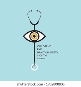 Vector Illustration Of Children’s Eye Health And Safety Month Observed In August
