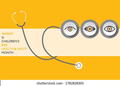 Vector Illustration of Children’s Eye Health and Safety Month observed in August
