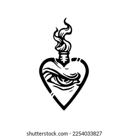  vector illustration of eye with heart concept