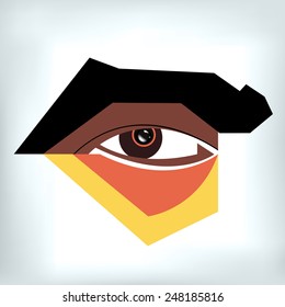 vector illustration eye human black eyeball look