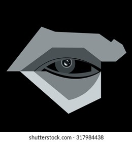 vector illustration eye human black eyeball look