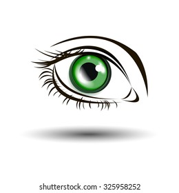 vector illustration eye human black eyeball look white eyesight vision see
