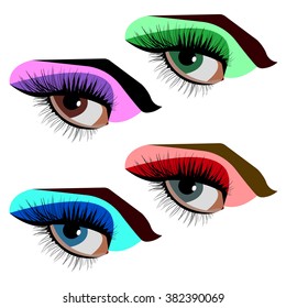 vector illustration eye human black eyeball look