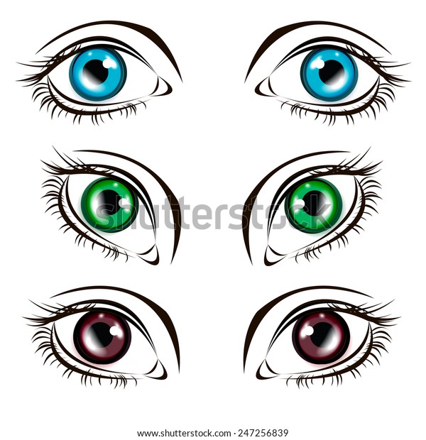 Vector Illustration Eye Human Black Eyeball Stock Vector (Royalty Free ...