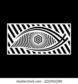 vector illustration of eye hypnosis. mysterious eye logo