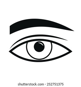Vector illustration of eye icon on white background.