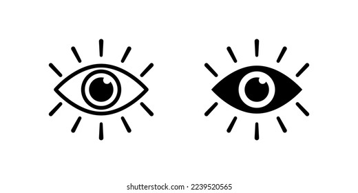 Vector illustration of Eye icon set isolated