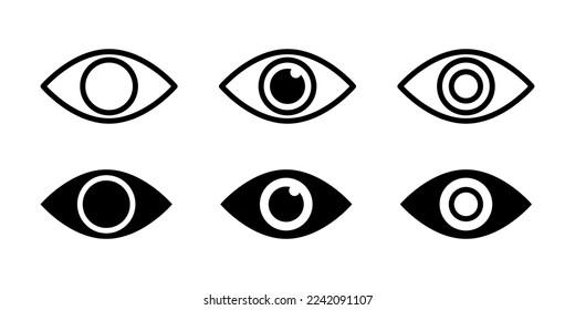 Vector illustration of Eye icon set isolated