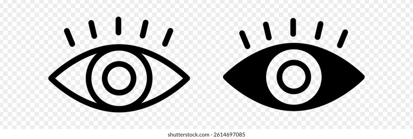 Vector illustration of Eye icon set isolated on transparent background
