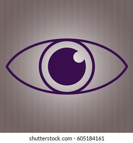 Ilustración vectorial del icono de ojo en color violeta

